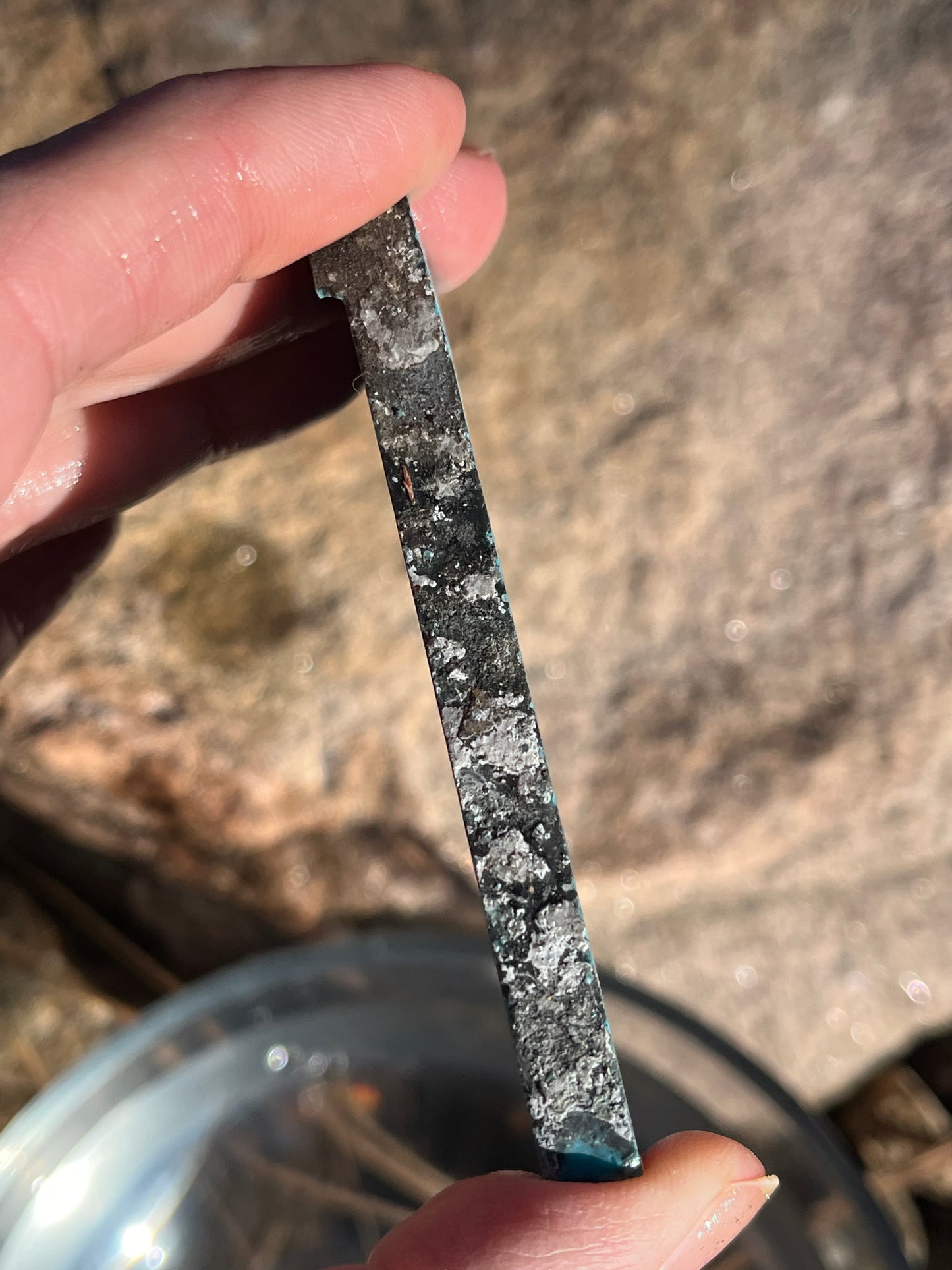 Composite turquoise lapidary slab