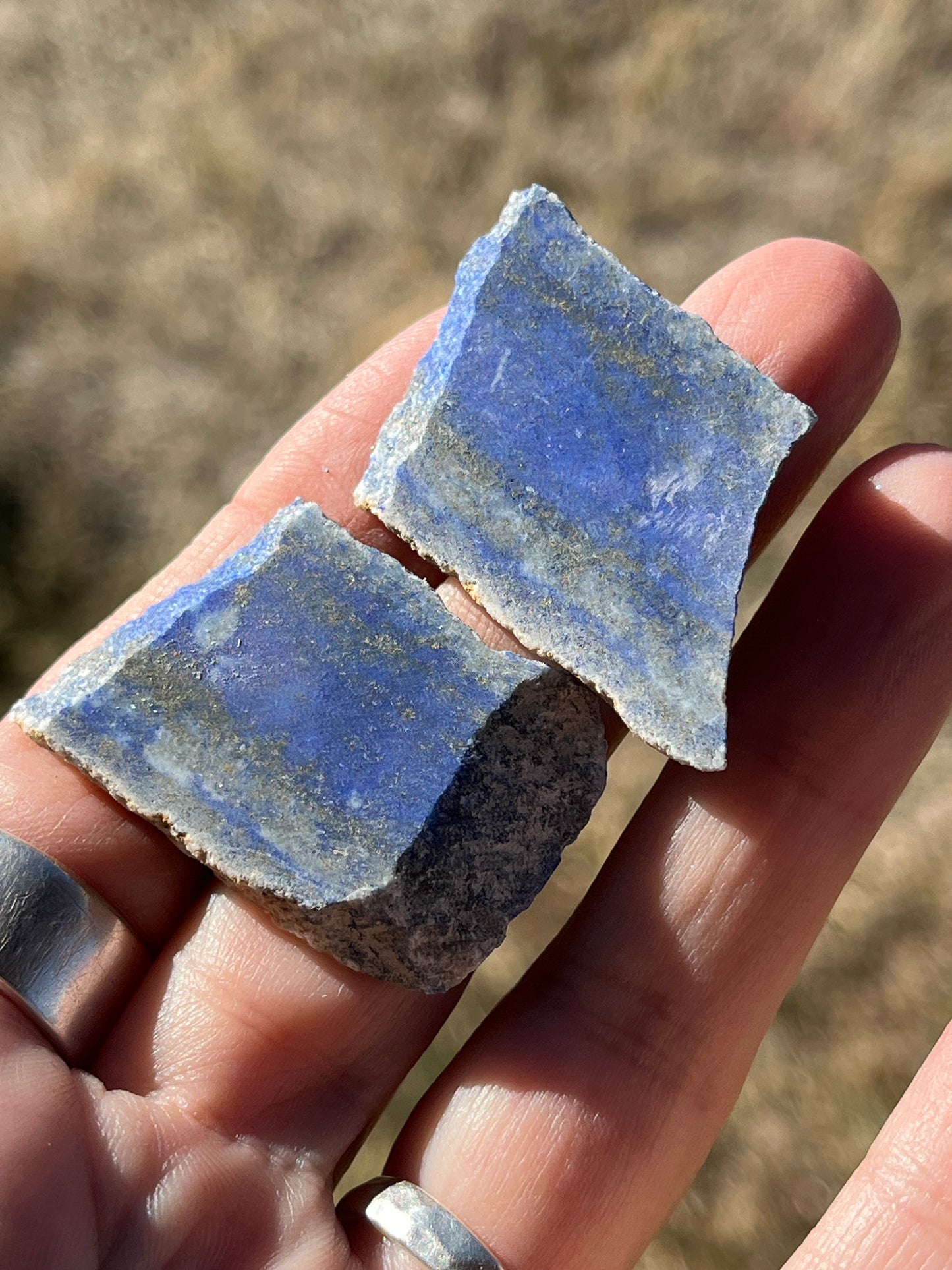 Two Small Lapis Lazuli stone slabs for Lapidary