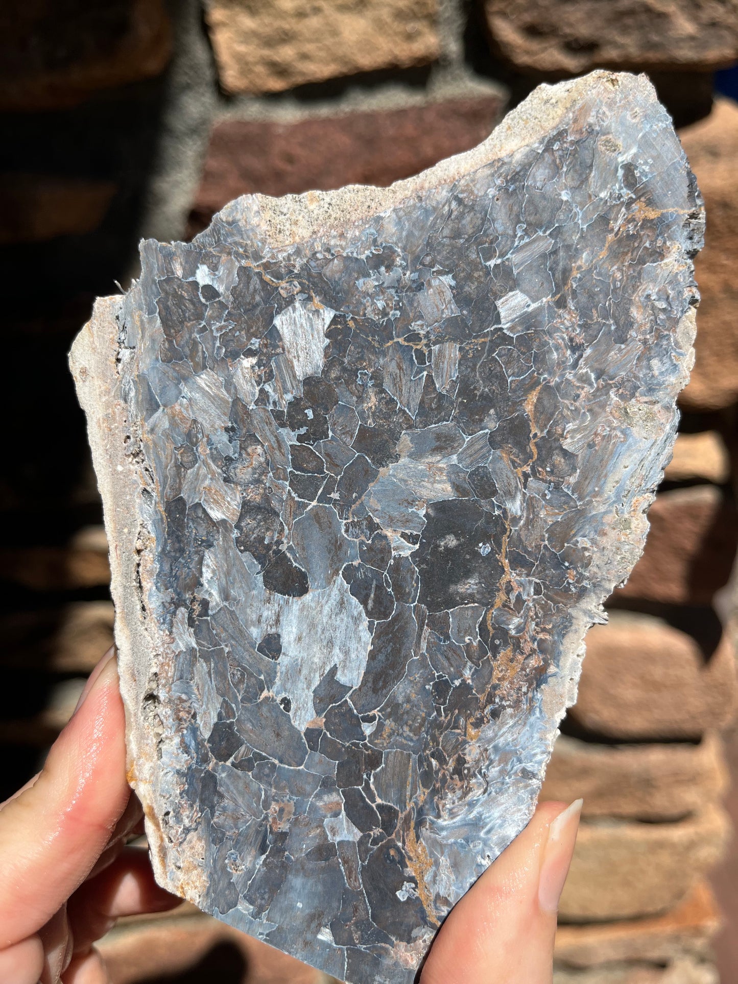 Blue Pietersite stone slab for lapidary