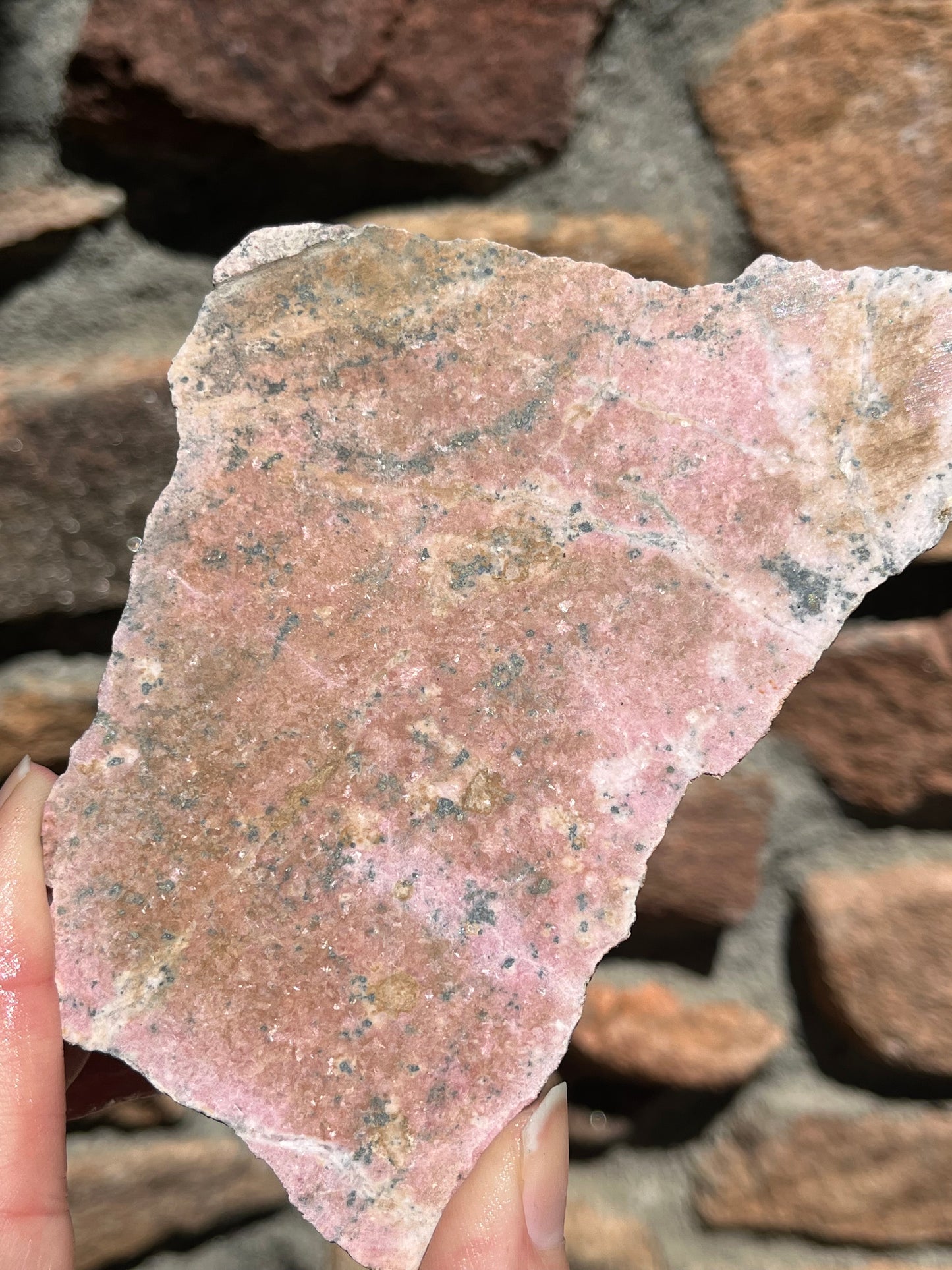 Rhodonite Lapidary Slab stone pink