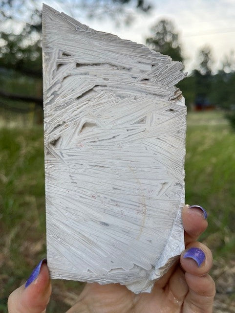 White Lattice Lace Agate with Drusy Mexico