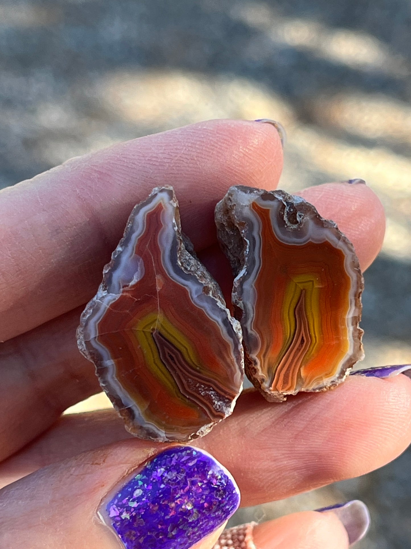 Polished Alimajo Agates Pair Mexico