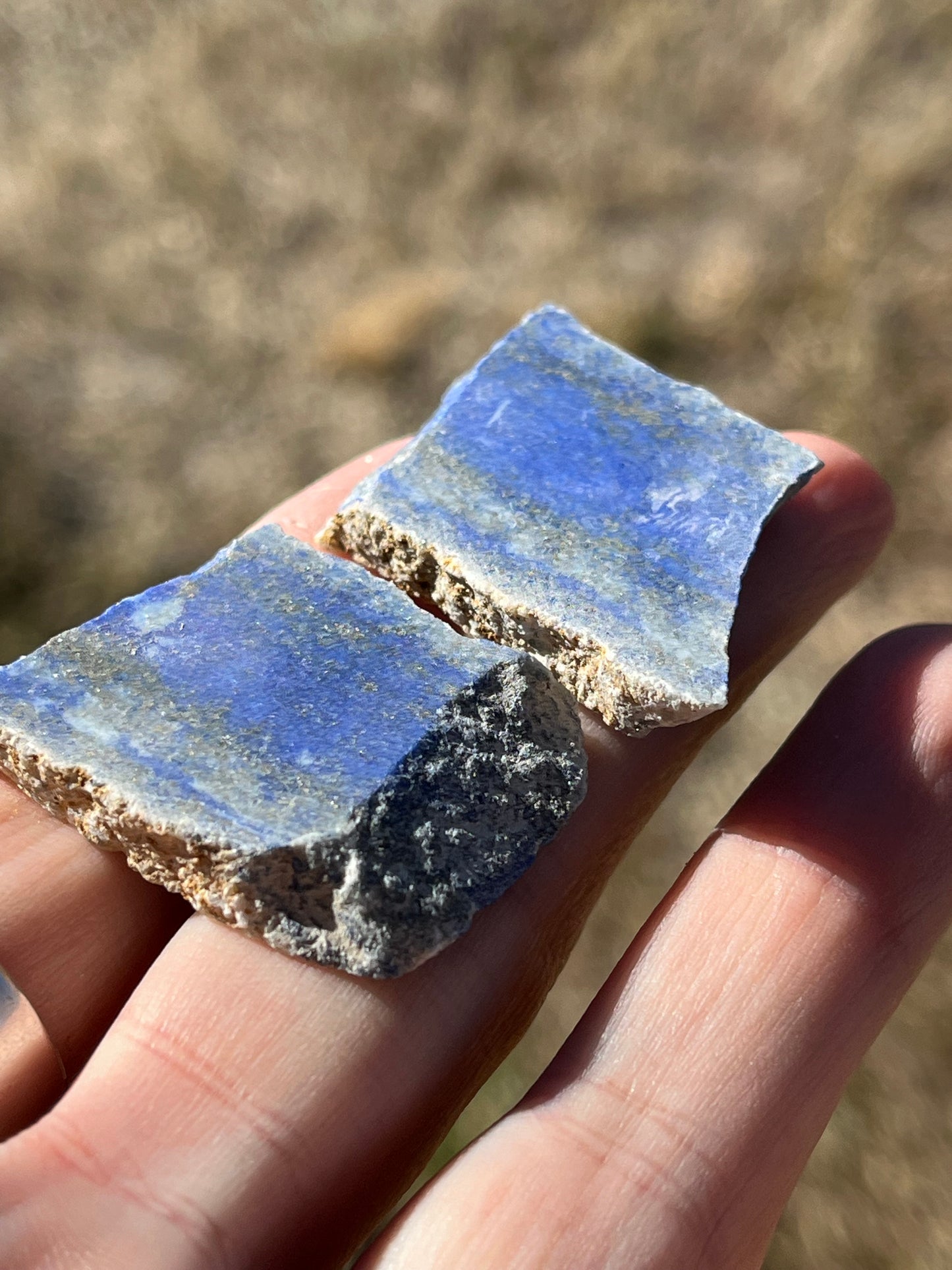 Two Small Lapis Lazuli stone slabs for Lapidary