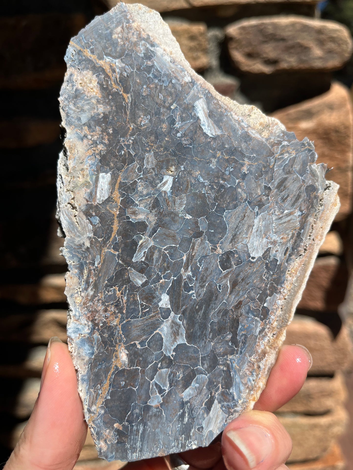 Blue Pietersite stone slab for lapidary