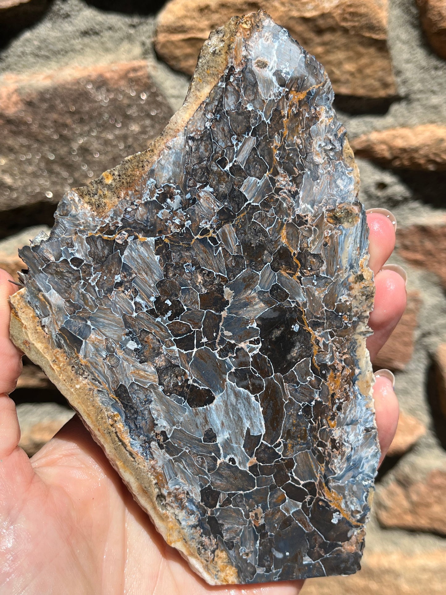 Blue Pietersite stone slab for lapidary