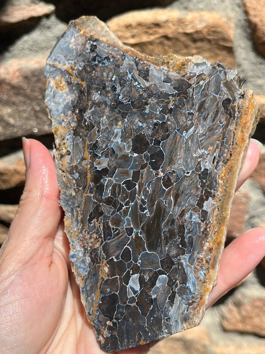Blue Pietersite stone slab for lapidary