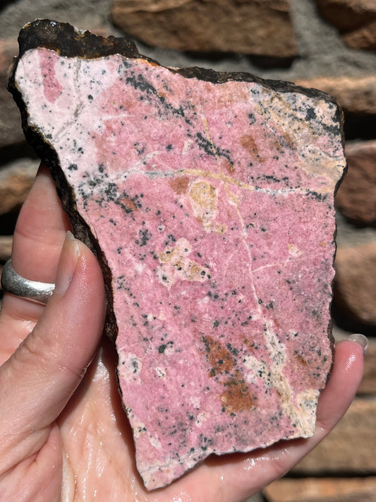 Rhodonite Lapidary Slab stone pink