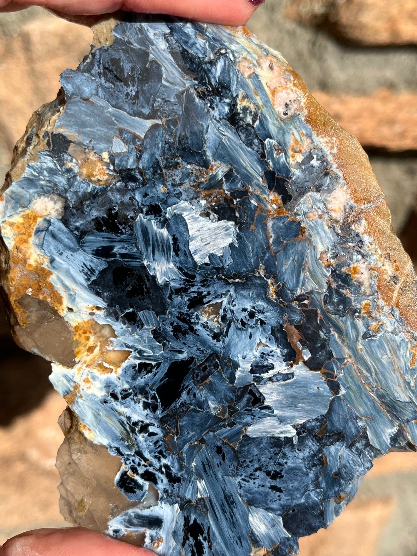 Blue Pietersite Lapidary Slab natural stone material